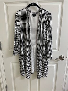 J.Jill Wearever Collection Houndstooth Jacket Cardigan 2X Excellent Condition